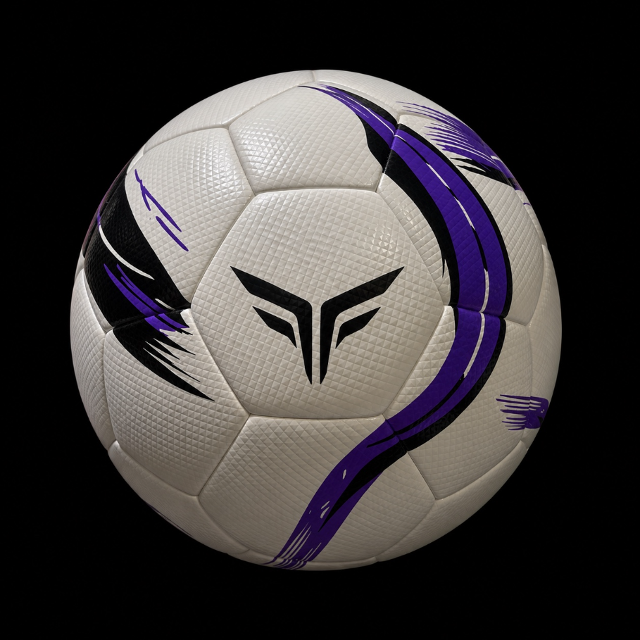 Future Form Elite Match Ball in purple, black, and white